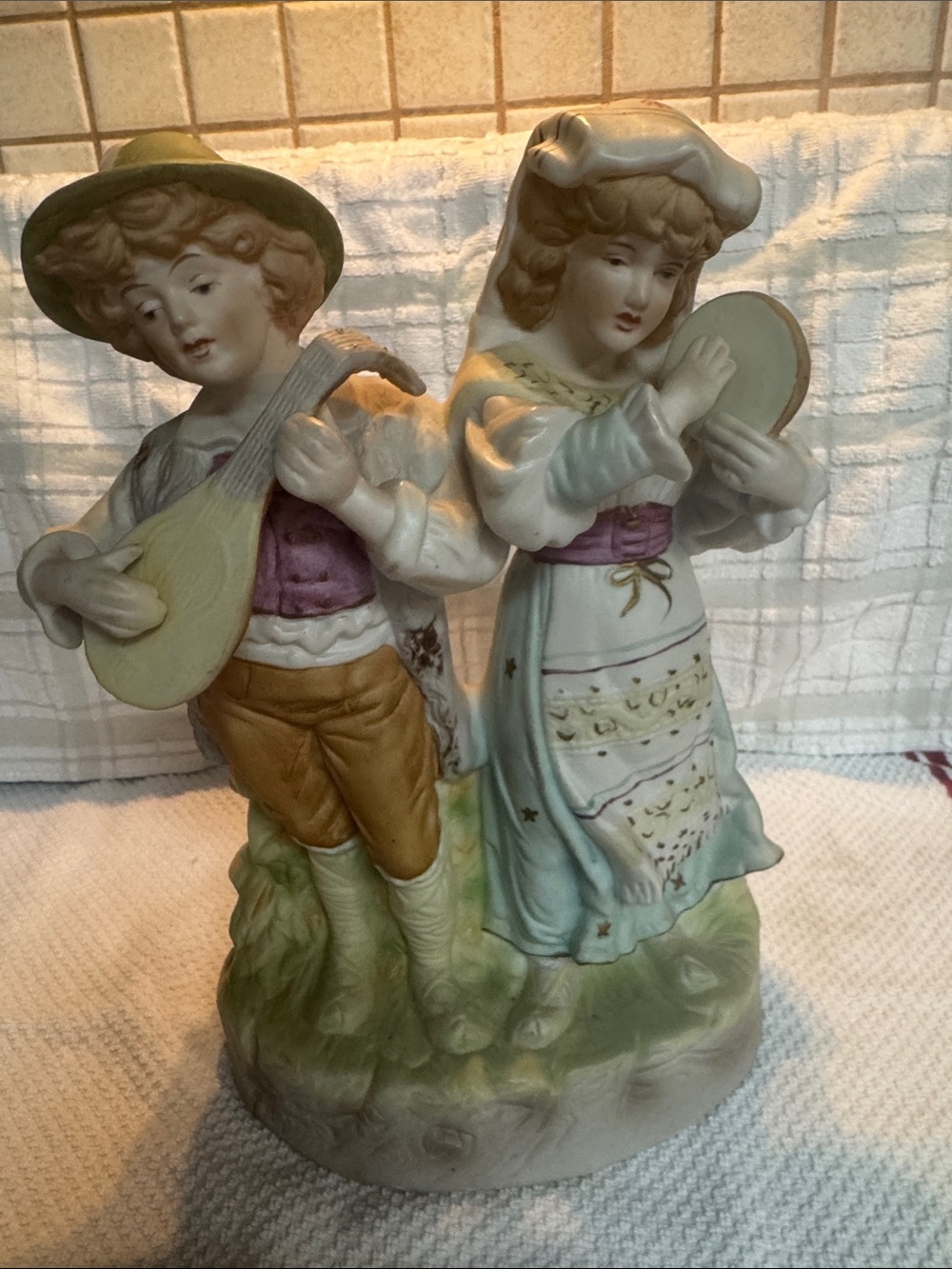 Antique Bisque Porcelain Figure Group